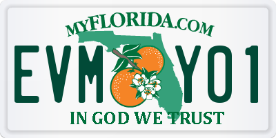 FL license plate EVMY01