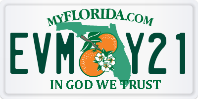 FL license plate EVMY21