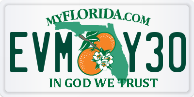 FL license plate EVMY30