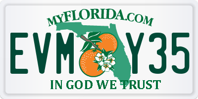 FL license plate EVMY35