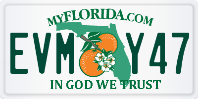 FL license plate EVMY47