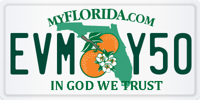 FL license plate EVMY50