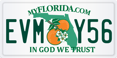 FL license plate EVMY56