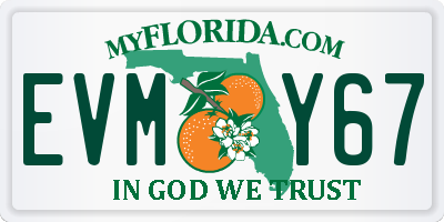 FL license plate EVMY67