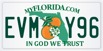 FL license plate EVMY96