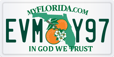 FL license plate EVMY97