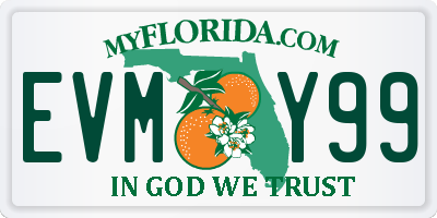 FL license plate EVMY99