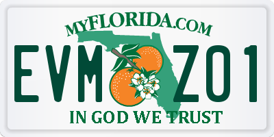 FL license plate EVMZ01