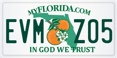 FL license plate EVMZ05