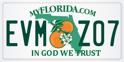 FL license plate EVMZ07