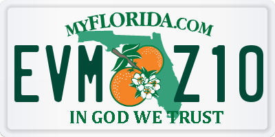 FL license plate EVMZ10