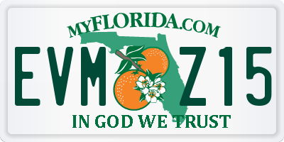 FL license plate EVMZ15