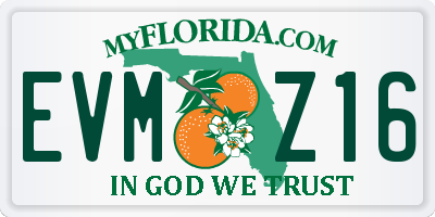 FL license plate EVMZ16