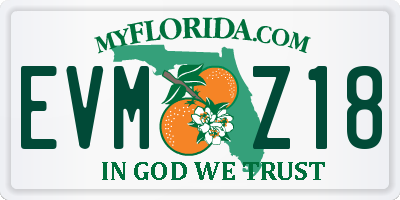 FL license plate EVMZ18