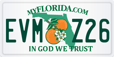 FL license plate EVMZ26