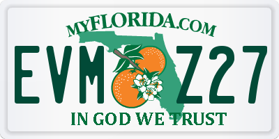 FL license plate EVMZ27