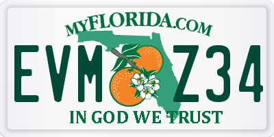 FL license plate EVMZ34