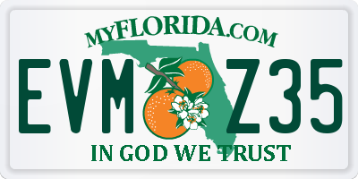 FL license plate EVMZ35