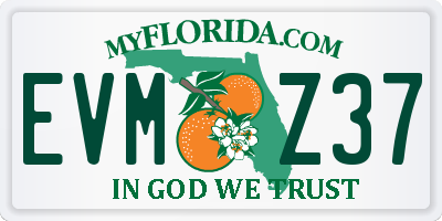 FL license plate EVMZ37