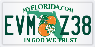 FL license plate EVMZ38