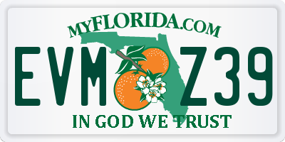 FL license plate EVMZ39