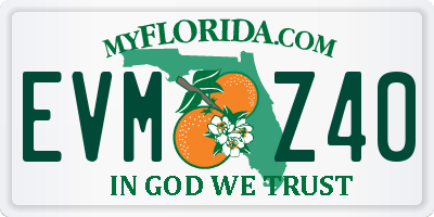 FL license plate EVMZ40