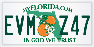 FL license plate EVMZ47