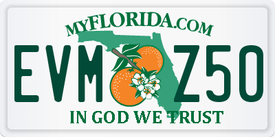 FL license plate EVMZ50