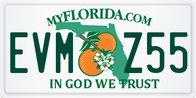 FL license plate EVMZ55