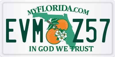FL license plate EVMZ57