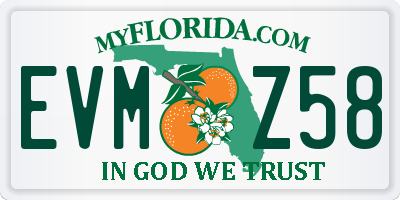 FL license plate EVMZ58