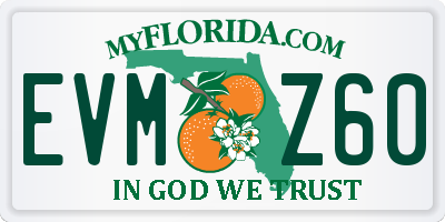 FL license plate EVMZ60