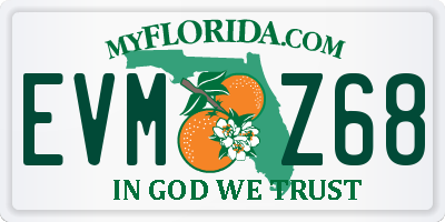 FL license plate EVMZ68