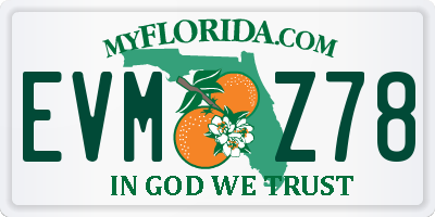 FL license plate EVMZ78