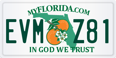 FL license plate EVMZ81
