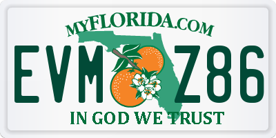 FL license plate EVMZ86