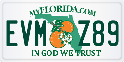 FL license plate EVMZ89
