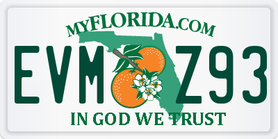 FL license plate EVMZ93