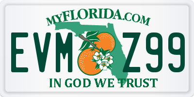 FL license plate EVMZ99