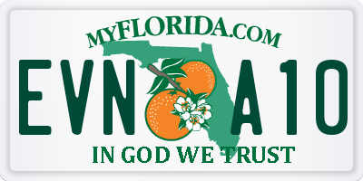 FL license plate EVNA10