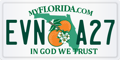 FL license plate EVNA27