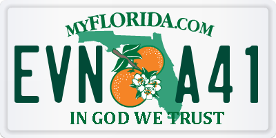 FL license plate EVNA41