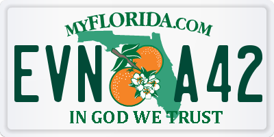 FL license plate EVNA42