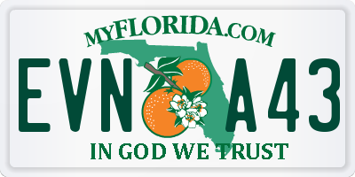 FL license plate EVNA43