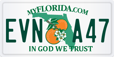 FL license plate EVNA47