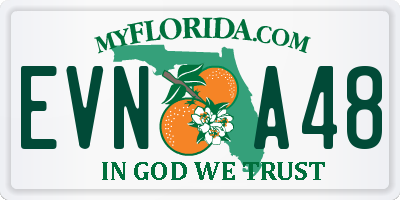 FL license plate EVNA48