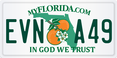 FL license plate EVNA49