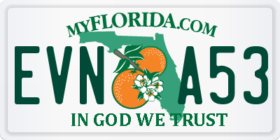 FL license plate EVNA53