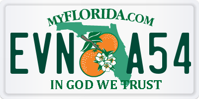 FL license plate EVNA54