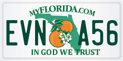 FL license plate EVNA56